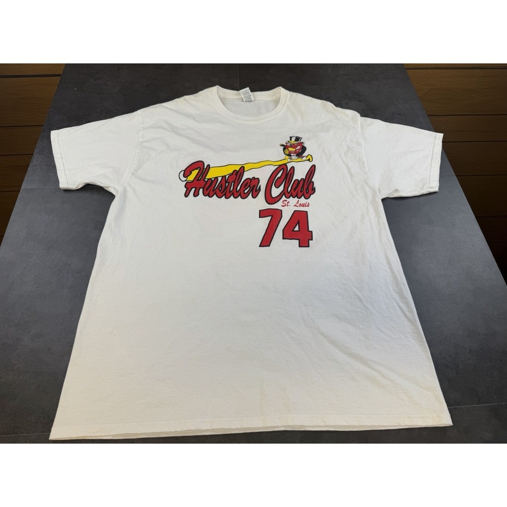 Larry Flint's Hustler Club St.Louis Cardinal Style White T-shirt Size XL
